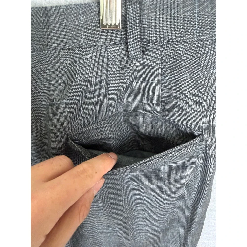 Hickey‎ Freeman Nordstrom Mens Grey Glen Plaid Worsted Wool Suit 44 Long Madison